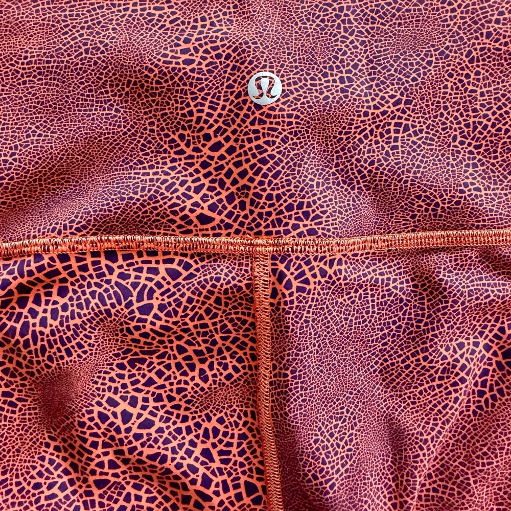 Lululemon Wunder Train High Rise Crop Leggings Glaze Vintage Orange Size 10 - Picture 4 of 10